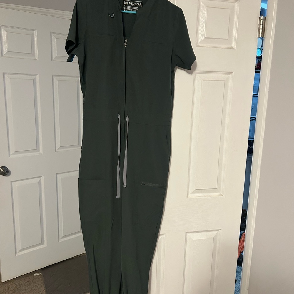 Women's Dark Green Scrubs Jumpsuit